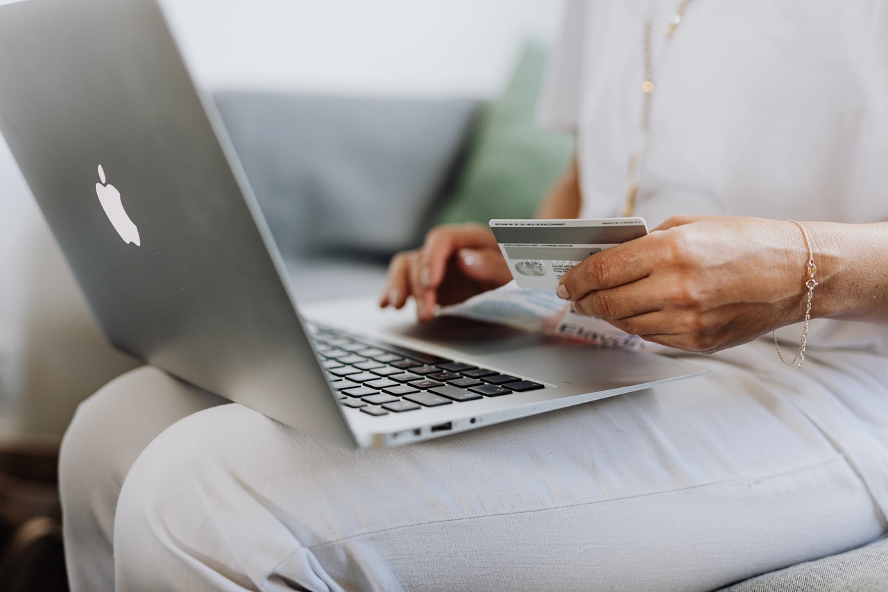 User making purchase on eCommerce website.