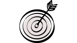Target icon with an arrow hitting the center representing accuracy and precision