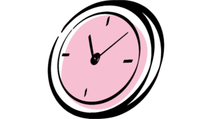 Hand-drawn clock icon representing scheduling and time optimisation