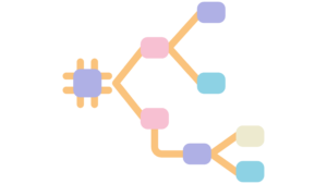 Abstract neural network diagram with interconnected nodes representing AI processing